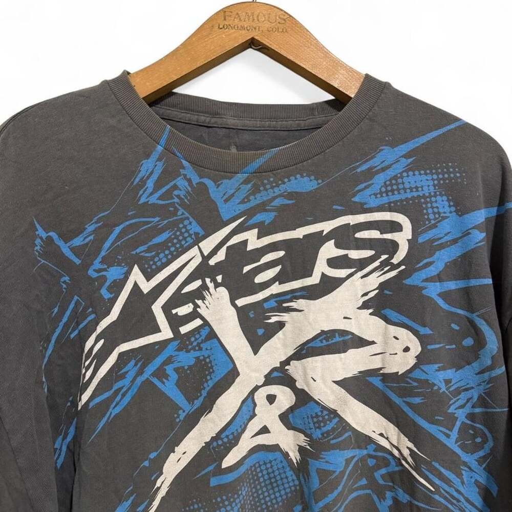 Alpinestars Vintage Graphic T-Shirt Size XXL Charcoal Grey Motocross Skate